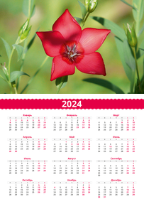 Вертикальные календари-постеры A4 - Аленький цветочек