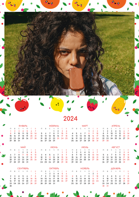 Вертикальные календари-постеры A3 - Заводные фрукты Лицевая сторона