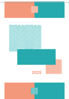 Вертикальные настенные перекидные календари - Бирюзовые полосы Обложка